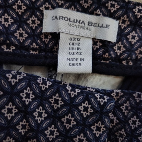 Carolina Belle Blue & White Skinny Pants – Women’s Size 12 – Chic Print – EUC - Picture 2 of 7